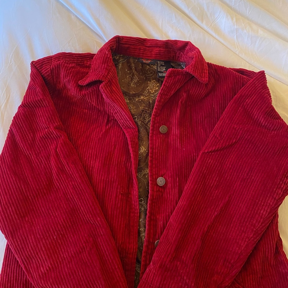 red corduroy jacket